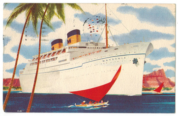 Cartolina Vintage Pubblicitaria M/N Strathmore P&O Liner Shipping Arab Postcard
